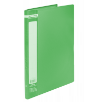 Папка А4 пластиковая с 20 файлами зеленая Jobmax, Buromax