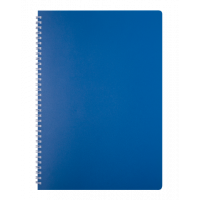 Блокнот A4 80арк клітинка Classic, бічна спіраль синій, Buromax