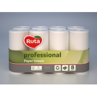 Полотенца бумажные двухслойные 8рул белые Professional, Ruta