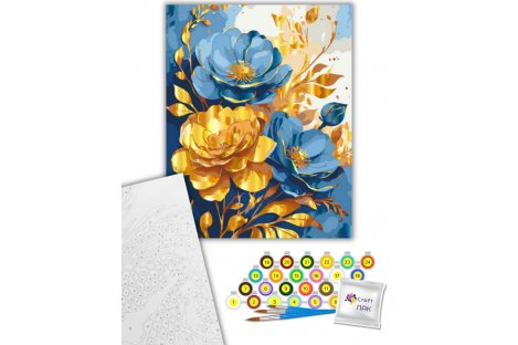 Картина по номерам "Яскраві квіти" з металізованими фарбами 40*50 см, Art Craft