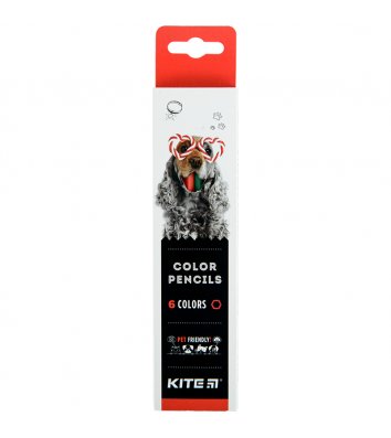 Олівці кольорові  6шт шестигранні "Dogs", Kite