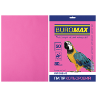 Бумага А4 80г / м2 50л цветная интенсивная малиновая, Buromax