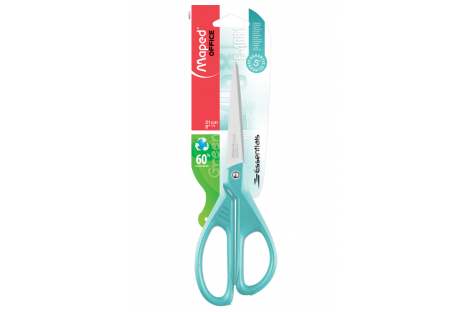 Ножницы 21см ручки пластиковые голубые Essentials Green, Maped