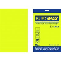 Бумага А4  80г/м2  20л цветная неоновый желтый, Buromax