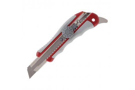 Нож универсальный, ширина лезвия 18мм, металлическая направляющая, с дополнительным крючком, Axent