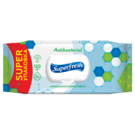 Салфетки влажные "Superfresh" Антибактериальные с клапаном, 120 шт