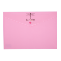 Папка-конверт А4 на кнопке пластиковая Favourite Pastel розовая, Buromax