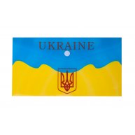 Папка-конверт DL на кнопці пластикова Ukraine синьо-жовта, Buromax