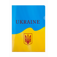 Папка-уголок А4 пластиковая Ukraine Arabeski сине-желтая, Buromax