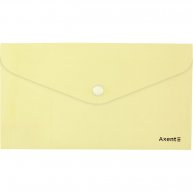 Папка-конверт DL на кнопці пластикова жовта Pastelini, Axent
