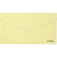 Папка-конверт DL на кнопці пластикова жовта Pastelini, Axent