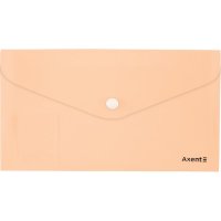 Папка-конверт DL на кнопке пластиковая персиковая Pastelini, Axent