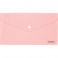 Папка-конверт DL на кнопке пластиковая розовая Pastelini, Axent