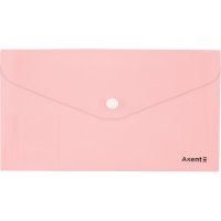 Папка-конверт DL на кнопці пластикова рожева Pastelini, Axent