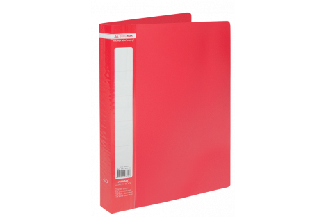 Папка А4 пластикова з 40 файлами червона Jobmax, Buromax