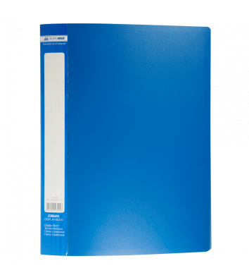 Папка А4 пластиковая с 30 файлами синяя Jobmax, Buromax