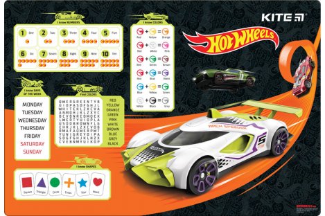 Килимок для дитячої творчості  А3 пластиковий "Hot Wheels", Kite