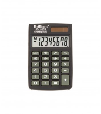 Калькулятор 8 разрядов карманный 58*88*10мм, Brilliant
