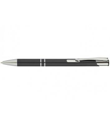 Ручка кулькова автоматична металева Hit корпус сірий, колір чорнил синій 0,5мм, Economix