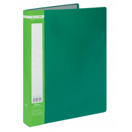 Папка А4 пластиковая 40 файлами зеленая Jobmax, Buromax