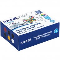 Фарба акрилова 6 кольорів 20 мл по текстилю, Kite