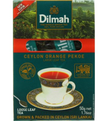 Чай чорний Dilmah Ceylon Orange Pekoe заварний крупнолистовий 50г