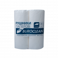 Рушники паперові двошарові 2рул білі, Buroclean