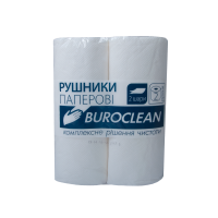 Рушники паперові двошарові 2рул білі, Buroclean