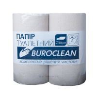 Папір макулатурний туалетний двошаровий 4рул/уп Buroclean, сірий