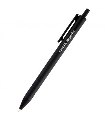 Ручка масляна автоматична Reporter, колір чорнил чорний 0,7мм, Axent