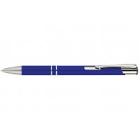 Ручка кулькова автоматична металева Hit корпус темно-синій, колір чорнил синій 0,5мм, Economix