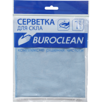Серветка мікрофібра для скла та дзеркал 1шт 30*30см, BuroClean