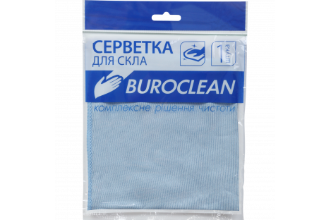 Серветка мікрофібра для скла та дзеркал 1шт 30*30см, BuroClean