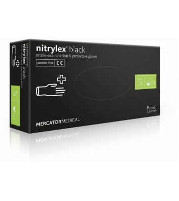 Перчатки нитриловые 100шт S черные, Nitrylex