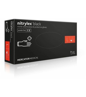 Рукавички нітрилові 100шт L чорні, Nitrylex