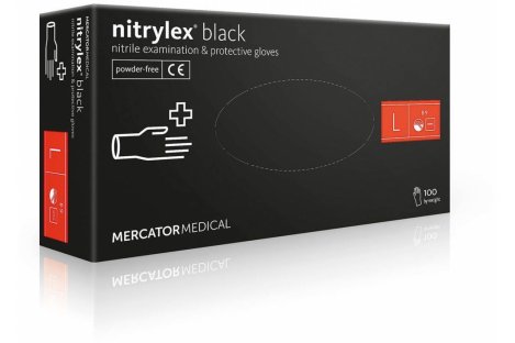Перчатки нитриловые 100шт L черные, Nitrylex