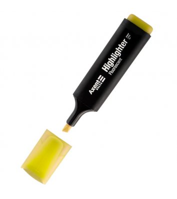 Маркер текстовый Highlighter, цвет чернил желтый 1-5мм, Axent