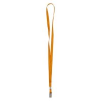 Шнурок для бейджа с металлическим клипом оранжевый, Axent