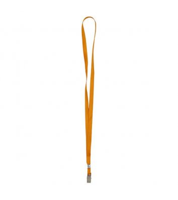 Шнурок для бейджа с металлическим клипом оранжевый, Axent