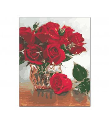 Живопис за номерами "Червоні квіти" 40*50см в коробці, ArtStory