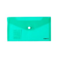 Папка-конверт DL на кнопці пластикова прозора асорті, Axent