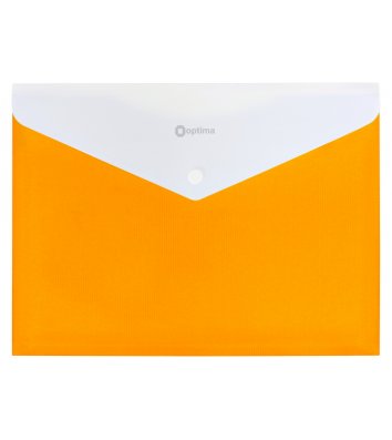 Папка-конверт А4 на кнопці пластикова непрозора з розширенням жовта, Optima