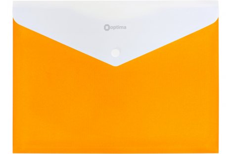 Папка-конверт А4 на кнопкеі пластиковая непрозрачная с расширением желтая, Optima