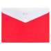 Папка-конверт А4 на кнопці пластикова непрозора з розширенням червона, Optima