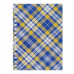Блокнот А6 48л клетка "Шотландка", боковая спираль синий, Buromax