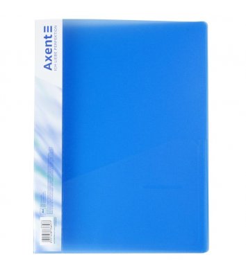 Папка-скоросшиватель А4 пластиковая Clip A прозрачная синяя, Axent