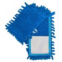 Насадка сменная из микрофибры для плоской швабры "1000 пальцев" цвет голубой 42см