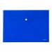 Папка-конверт А4 на кнопці пластикова непрозора синя, Axent