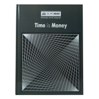 Книга канцелярська A4 96арк клітинка тверда обкладинка Time is money, Buromax