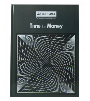 Книга канцелярська A4 96арк клітинка тверда обкладинка Time is money, Buromax